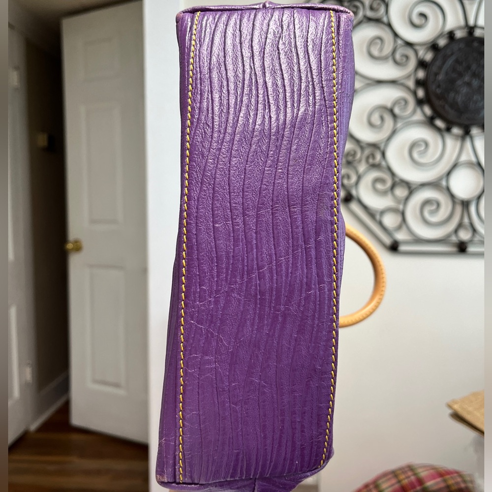 Dooney & Bourke Purple Leather crossbody, 9.5x7.5x3”, EUC, corners rubbed color - Picture 2 of 6